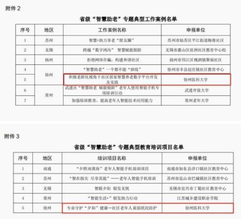 徐州醫科大學入選省級社區教育“能者為師”特色課程和“智慧助老”優質工作案例及教育培訓項目