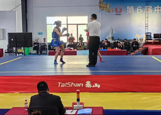 西北師范大學代表隊在第6屆中國大學生武術散打錦標賽中獲獎